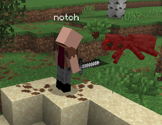 AIBot using the Notch skin fighting a red cow